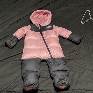 The North Face Pink and Black Snowsuit